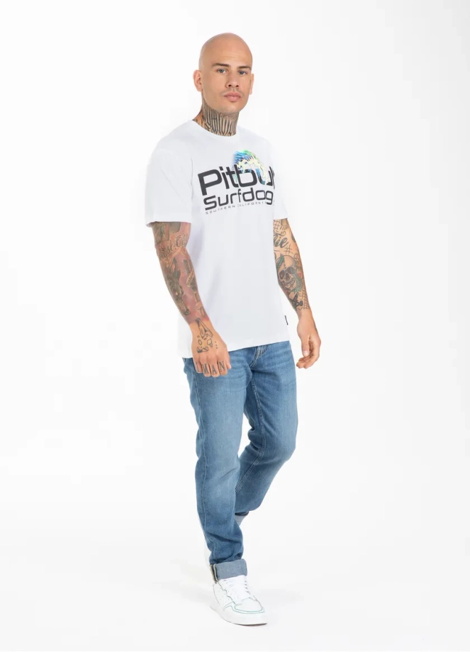 Koszulka męska T-Shirt Pit Bull Pitbull Camino biała