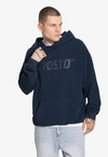 Bluza męska streetwear z kapturem Prosto Big Log granatowa