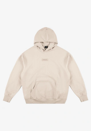 Bluza męska z kapturem oversize Prosto Box 2.0 beżowa