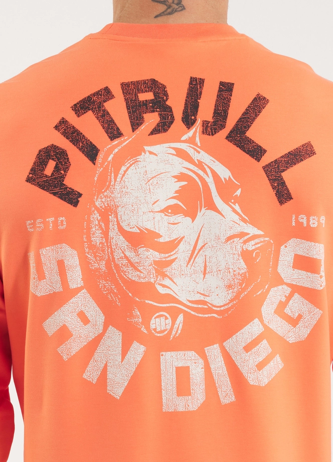 Bluza męska bez kaptura Pitbull Pit Bull Dog SD łososiowa pomarańczowa