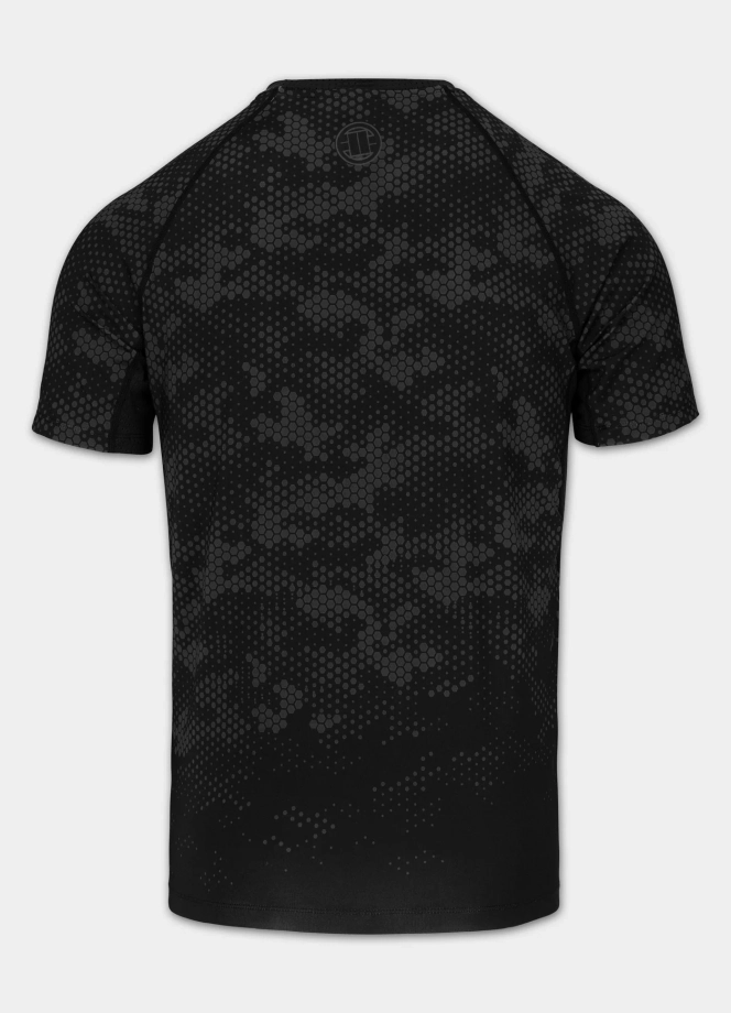 Koszulka męska rashguard Pitbull Hex Camo Hilltop czarna