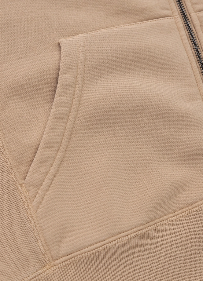 Bluza damska z kapturem Pitbull Manzanita Heart ZIP Washed beżowa