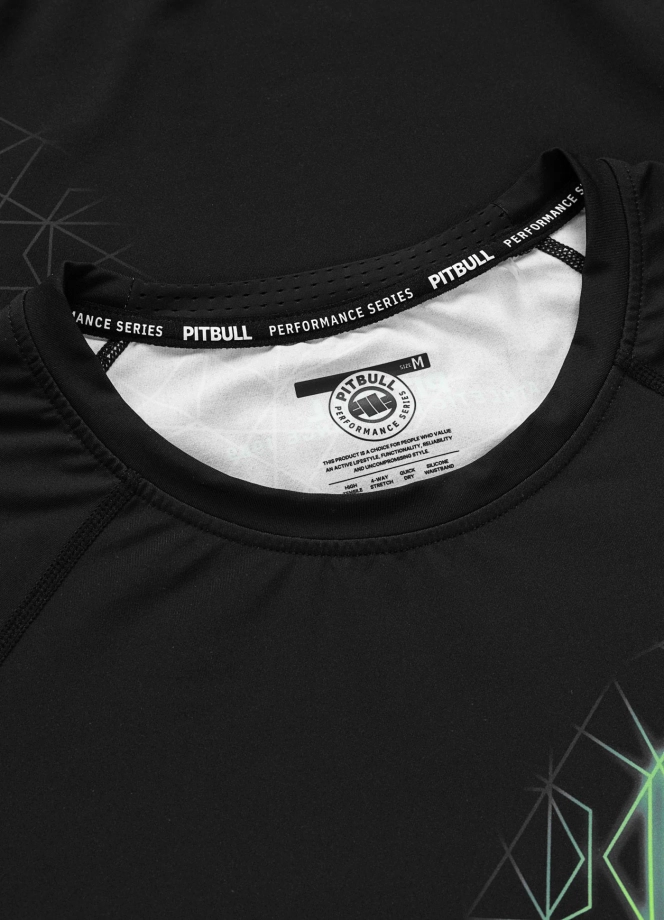 Koszulka męska rashguard Pitbull Ray czarna/zielona