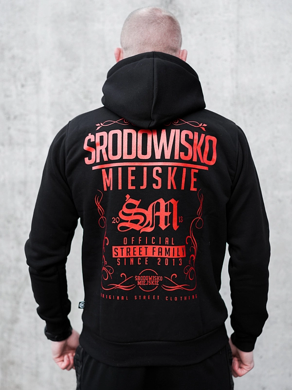 Bluza męska z kapturem Środowisko Miejskie Theme czarno/czerwona