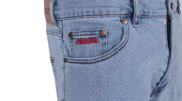 Spodenki męskie jeansowe Prosto Klasyk Rirt Regular jasne niebieskie