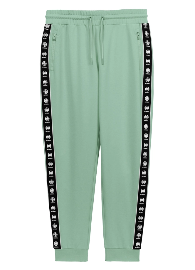 Spodnie męskie dresowe Pitbull Pit Bull Tape Nugget miętowy zielony