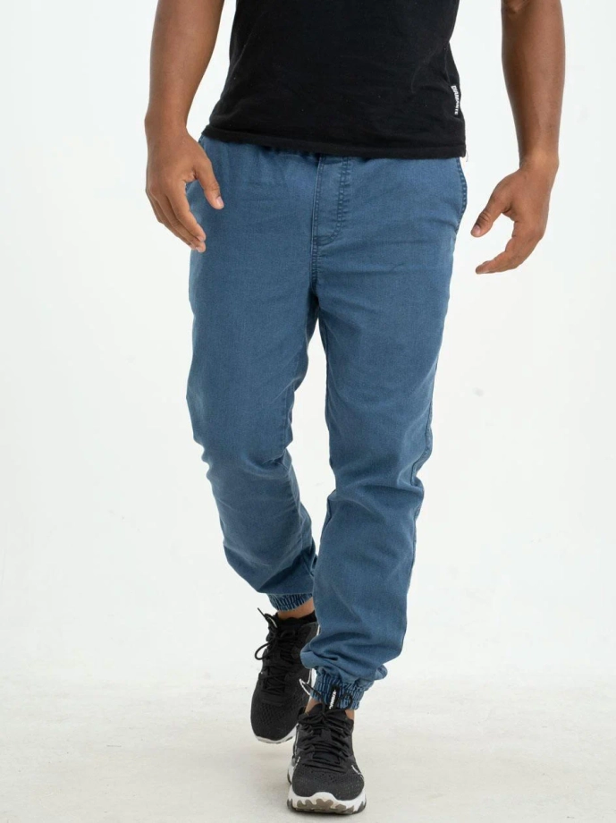 Spodnie męskie Jeans Jogger Jigga Wear Crown jasne niebieskie