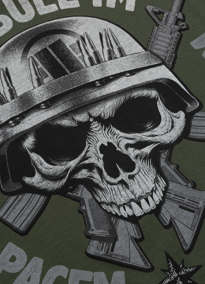 Koszulka męska T-Shirt Pit Bull Pitbull Parabellum ciemno zielona