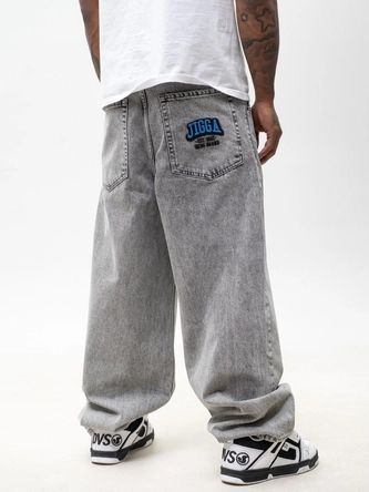 Spodnie męskie Jeans Super Baggy Jigga Wear New Outline szare