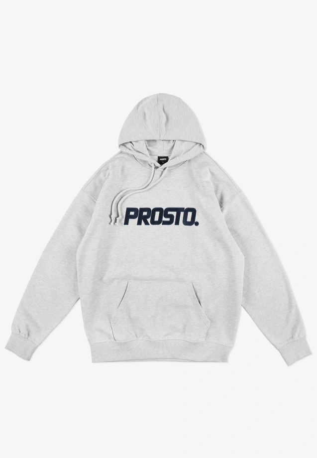 Bluza męska z kapturem oversize Prosto Check szara