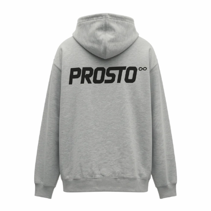 Bluza męska z kapturem half-zip Prosto Big Log Infinity szara