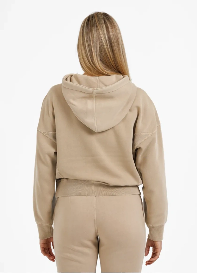 Bluza damska Pit Bull Manzanita Pitbull hooded zip beżowa