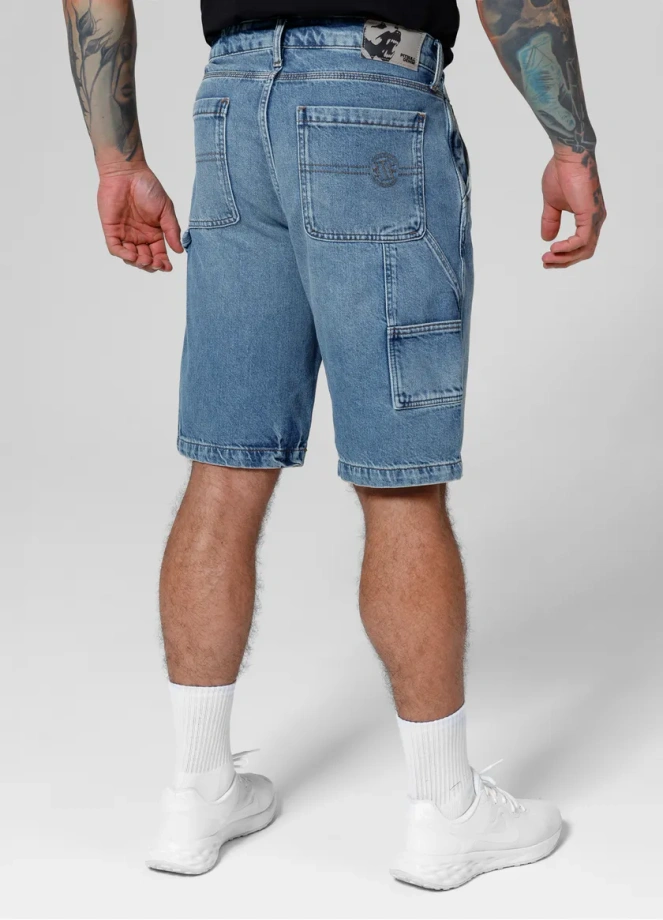 Spodenki szorty jeans męskie Pitbull Carpenter niebieskie
