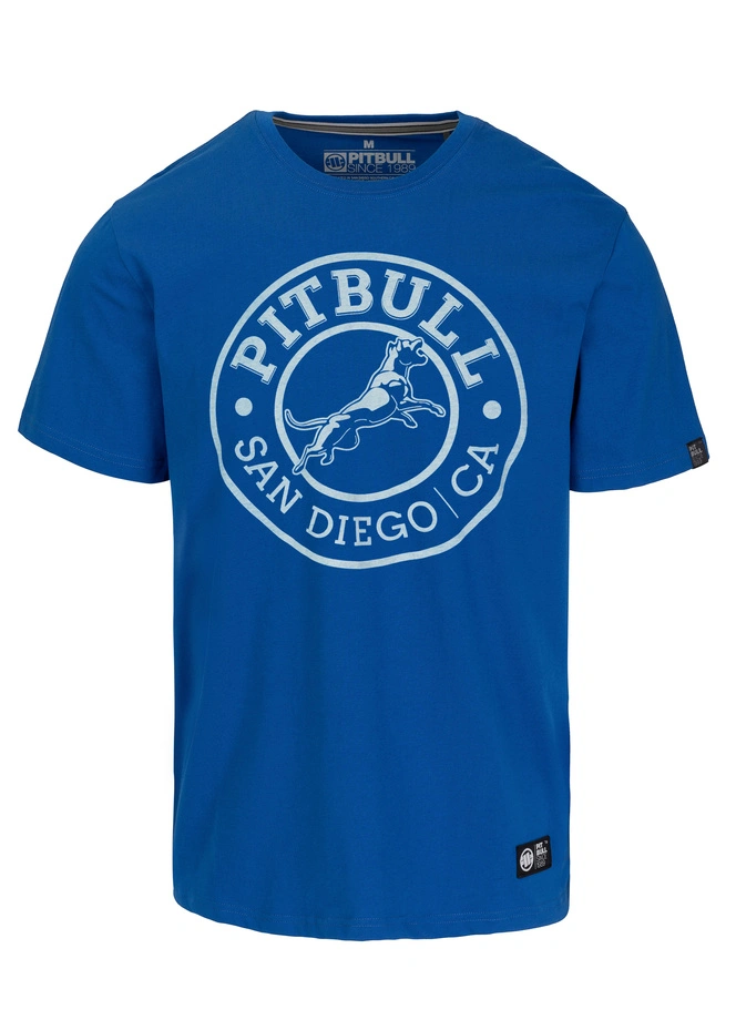 Koszulka męska T-Shirt Pit Bull Pitbull San Diego CA niebieska