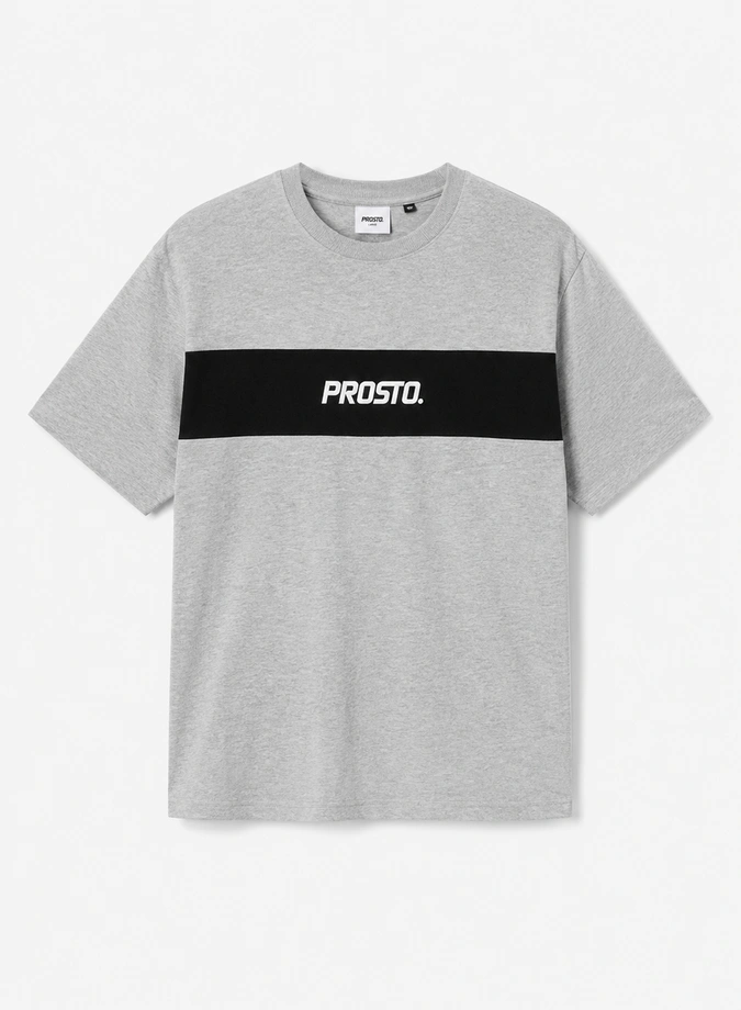 Koszulka męska t-shirt Prosto Root szaro/czarna