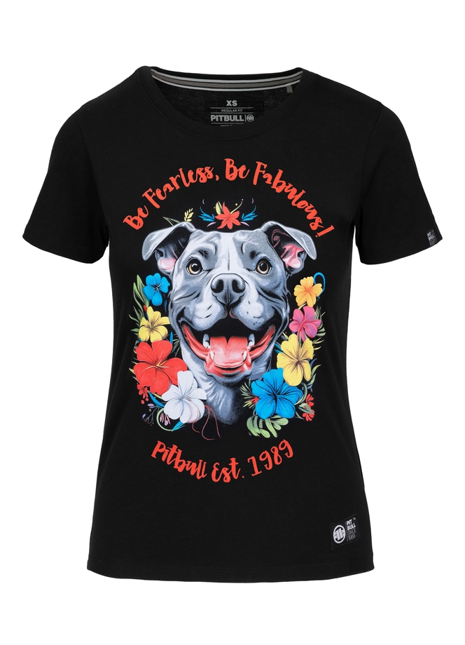 Koszulka damska T-shirt Pit Bull Happy-Pit 2 czarna