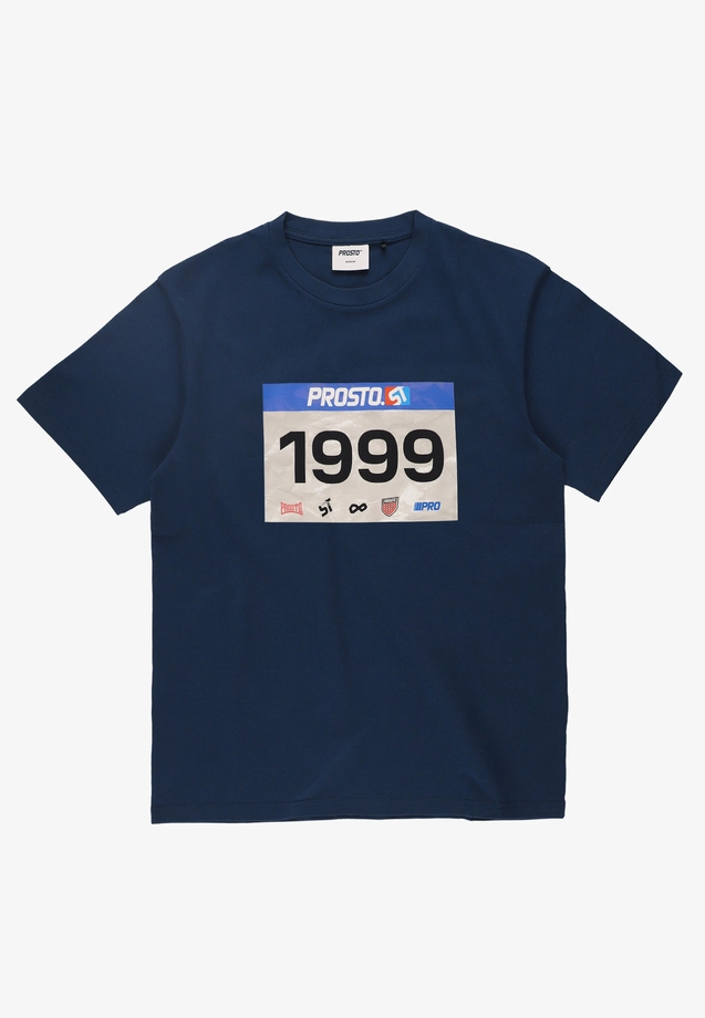 Koszulka męska t-shirt Prosto Runner granatowa