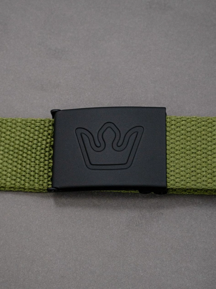 Pasek parciany Jigga Wear Simple Crown zielony