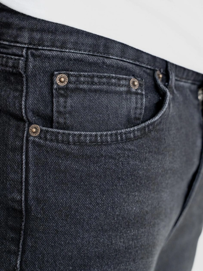 Spodnie męskie Jeans Jigga Wear Mini Haft Logo czarne