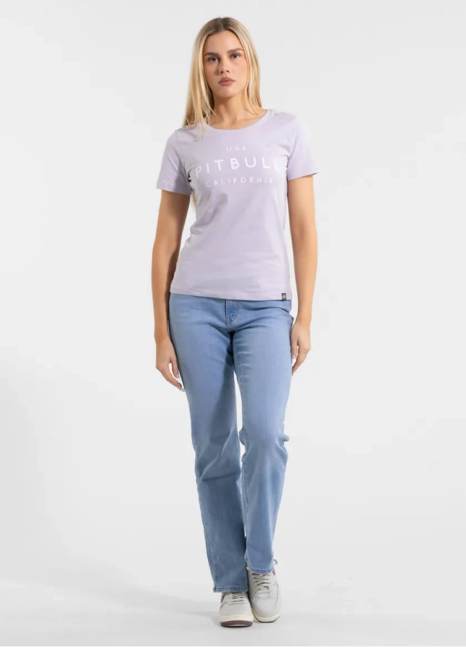 Koszulka t-shirt damska Pit Bull Pitbull USA CAL lila fioletowa