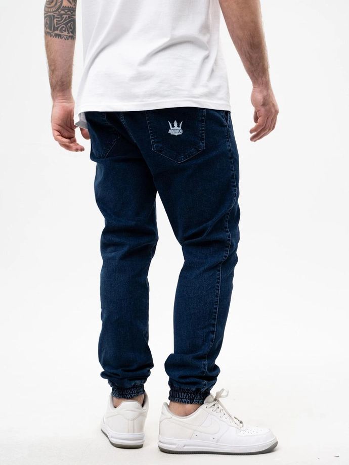 Spodnie męskie Jogger Jeans Jigga Wear Crown Deep Blue niebieskie