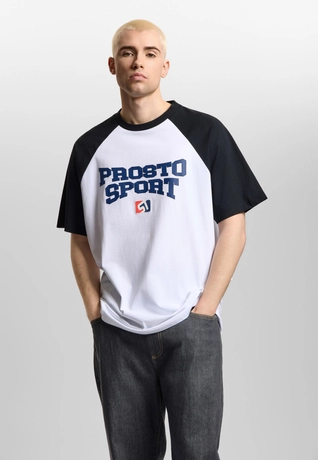 Koszulka męska t-shirt oversize Prosto Harvard biała