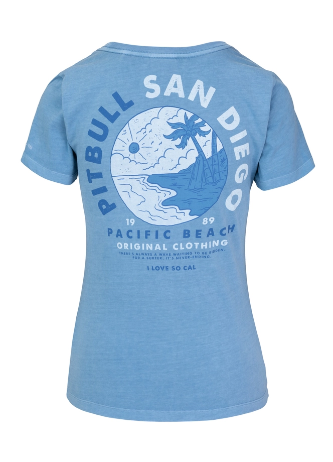 Koszulka damska T-shirt Pit Bull Planet Surf sprany niebieski