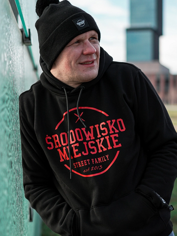Bluza męska z kapturem Środowisko Miejskie Theme czarno/czerwona