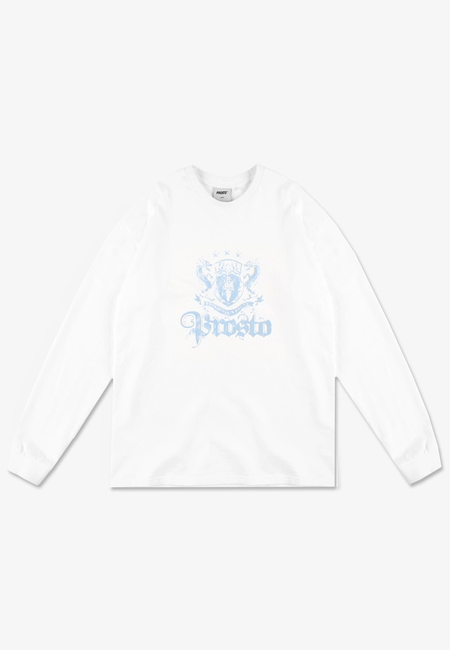 Koszulka longsleeve męski Prosto Crest biała