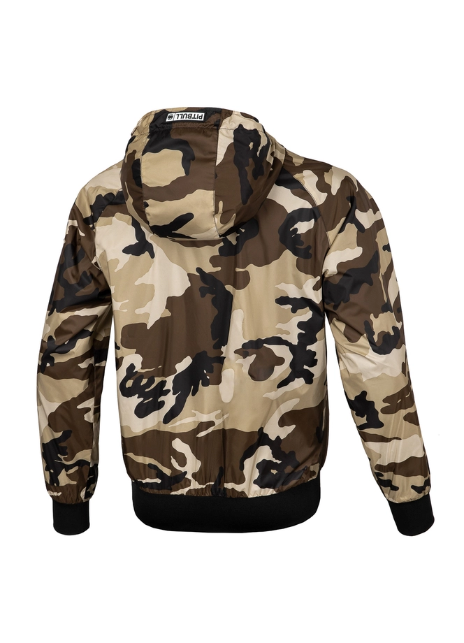 Kurtka męska wiosenna przejściowa Pit Bull Athletic Logo Nylon Jacket wiatrówka piaskowe camo
