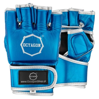 Rękawice MMA Octagon Metallic niebieskie