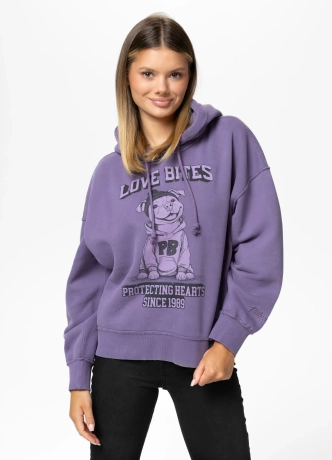 Bluza damska z kapturem Pitbull Washed Love Bites fioletowe