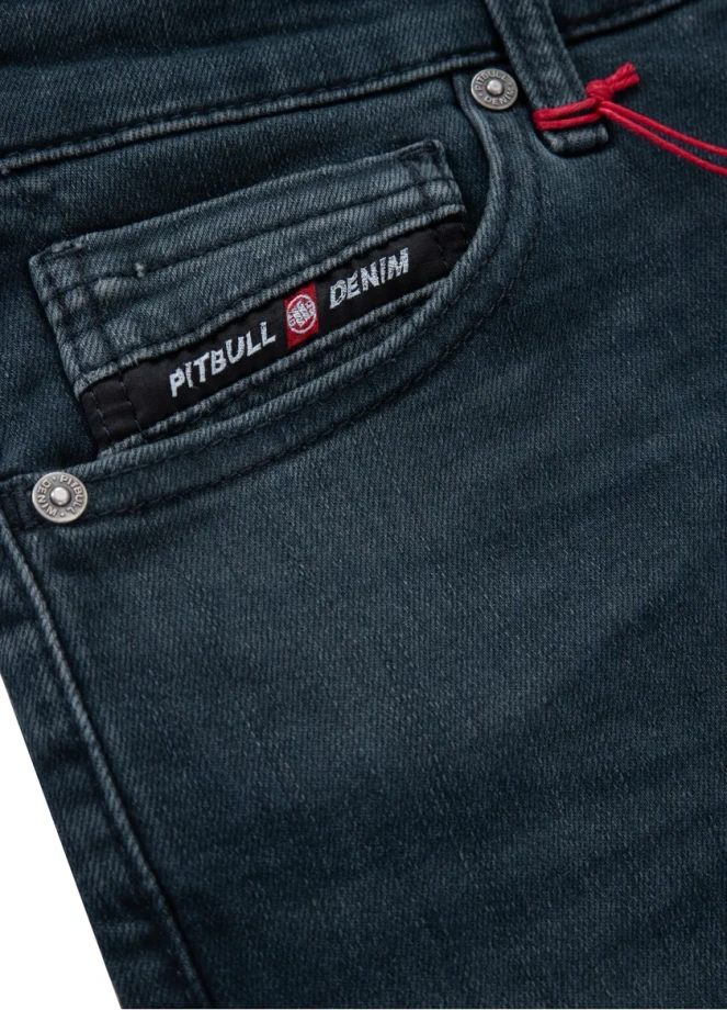 Spodenki szorty jeans męskie Pitbull Dark Wash Highlander granatowe