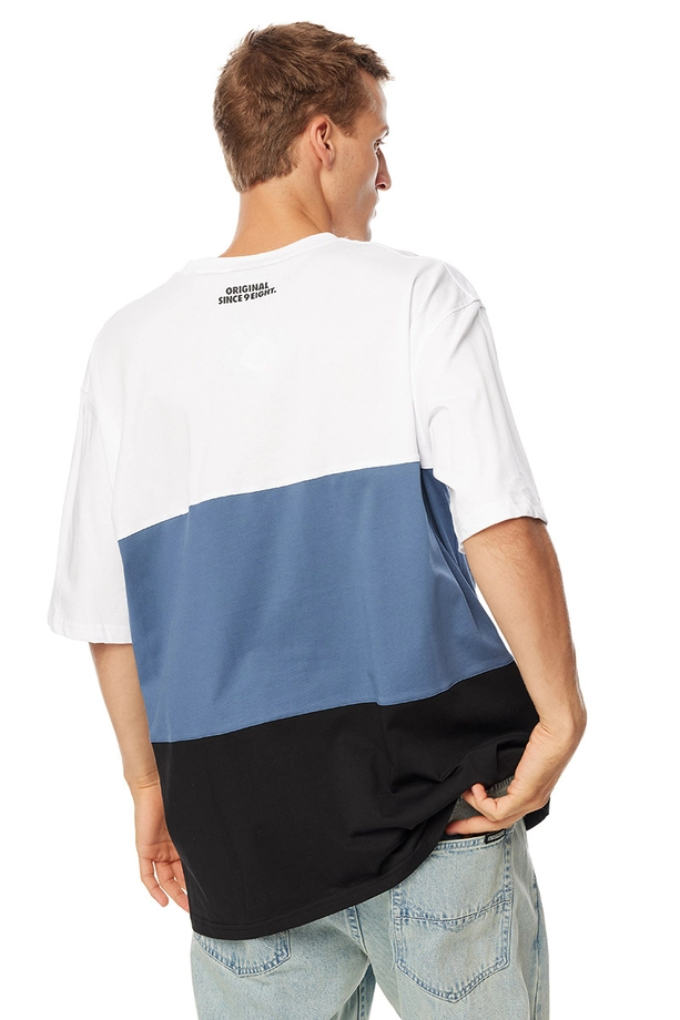 Koszulka męska t-shirt Mass Dnm Zone biało/niebiesko/czarna