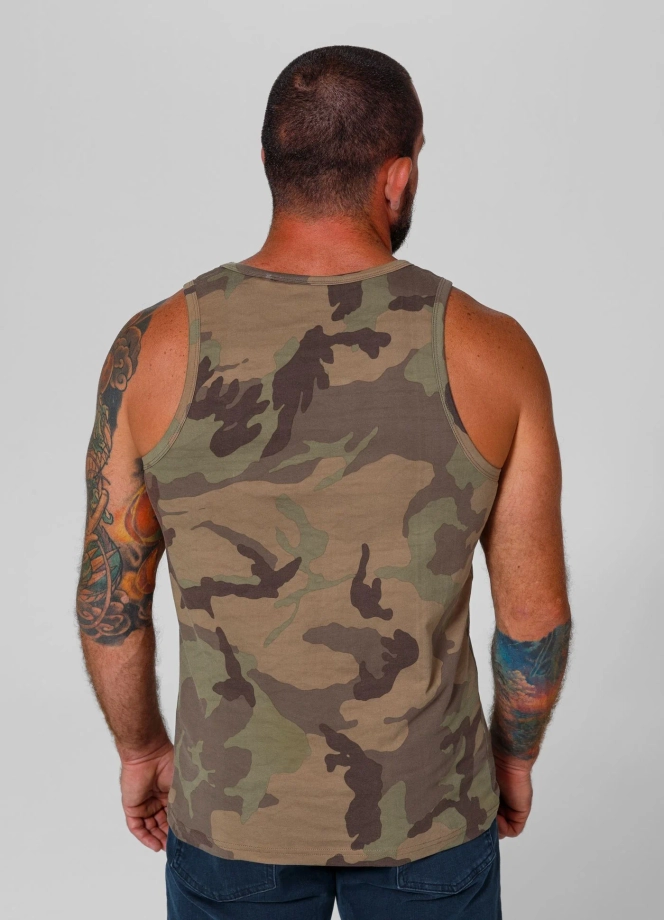 Koszulka męska tank top Pitbull Small Hilltop woodland camo