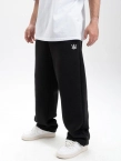 Spodnie dresowe męskie Baggy Jigga Wear Haft Logo Drawcord czarne