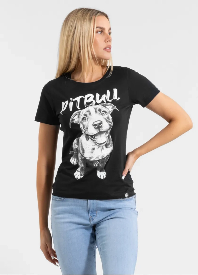 Koszulka t-shirt damska Pit Bull Pitbull Puppy 2 czarna
