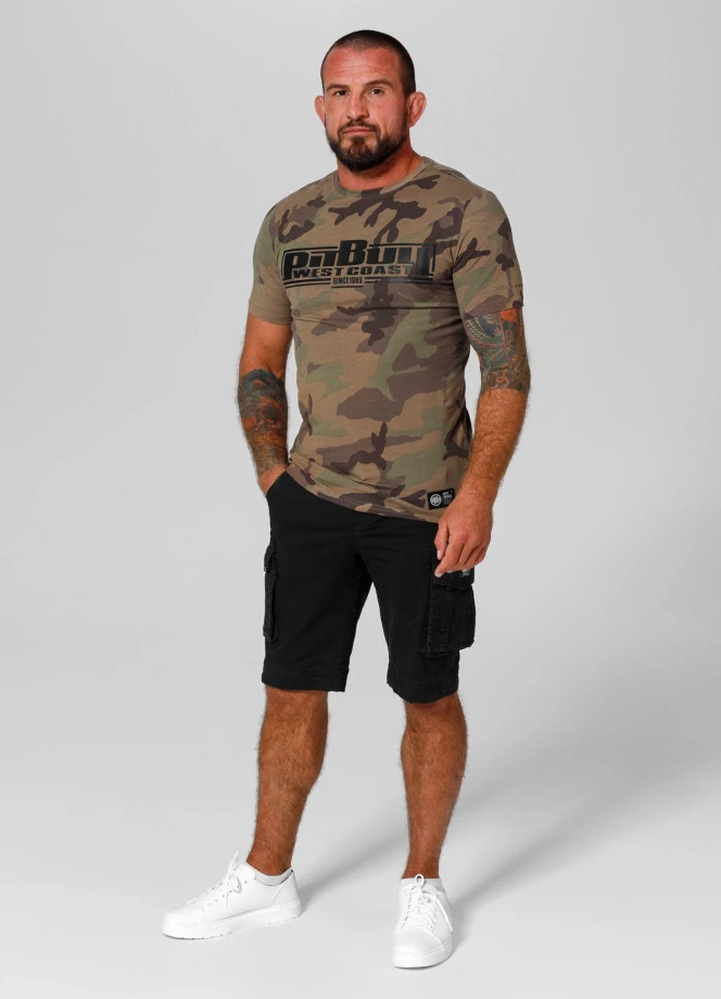 Koszulka męska T-Shirt Pit Bull Pitbull Classic Boxing Slim Fit woodland camo