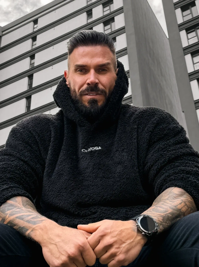 Bluza męska z kapturem Olavoga Fido czarna