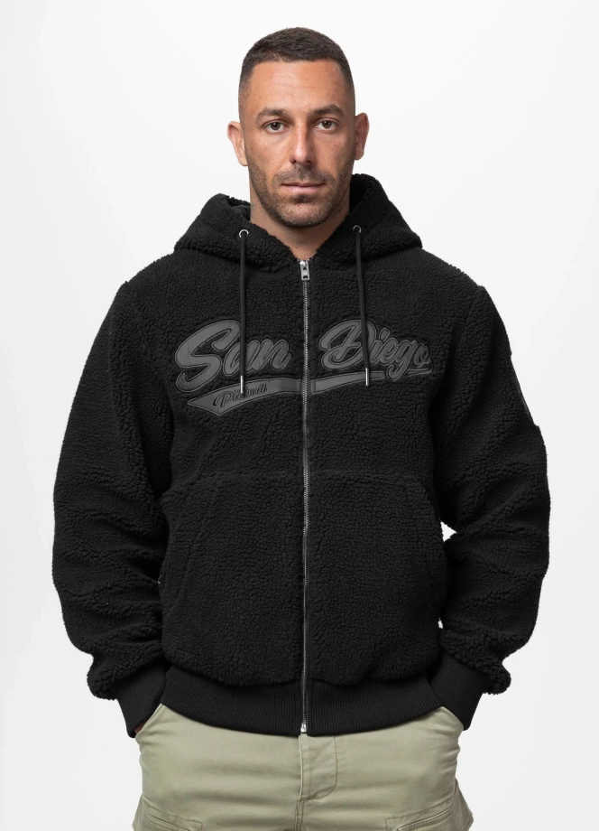 Bluza męska rozpinana z kapturem Pit Bull Galaxy czarna