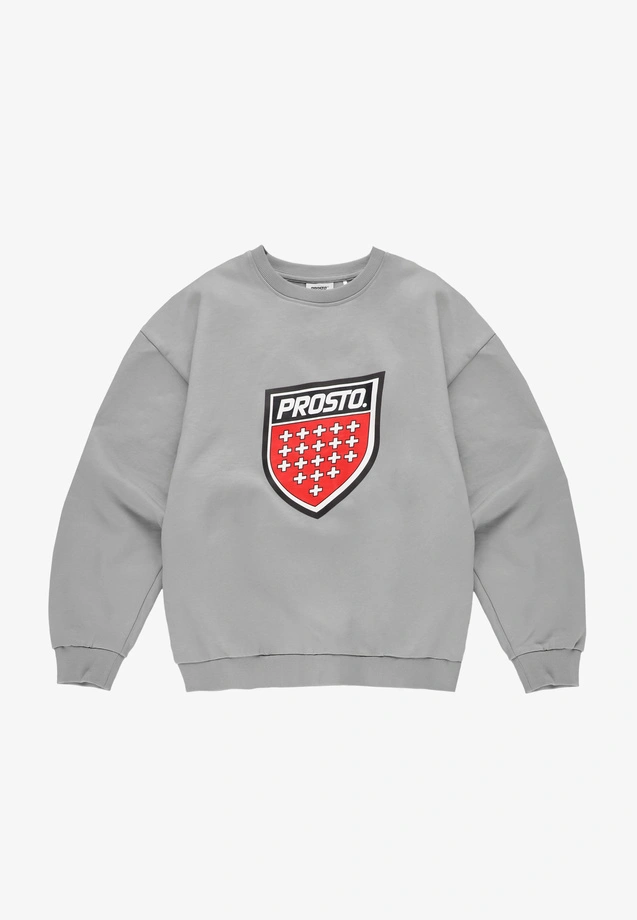 Bluza męska oversize Prosto Big Shield crewneck szara
