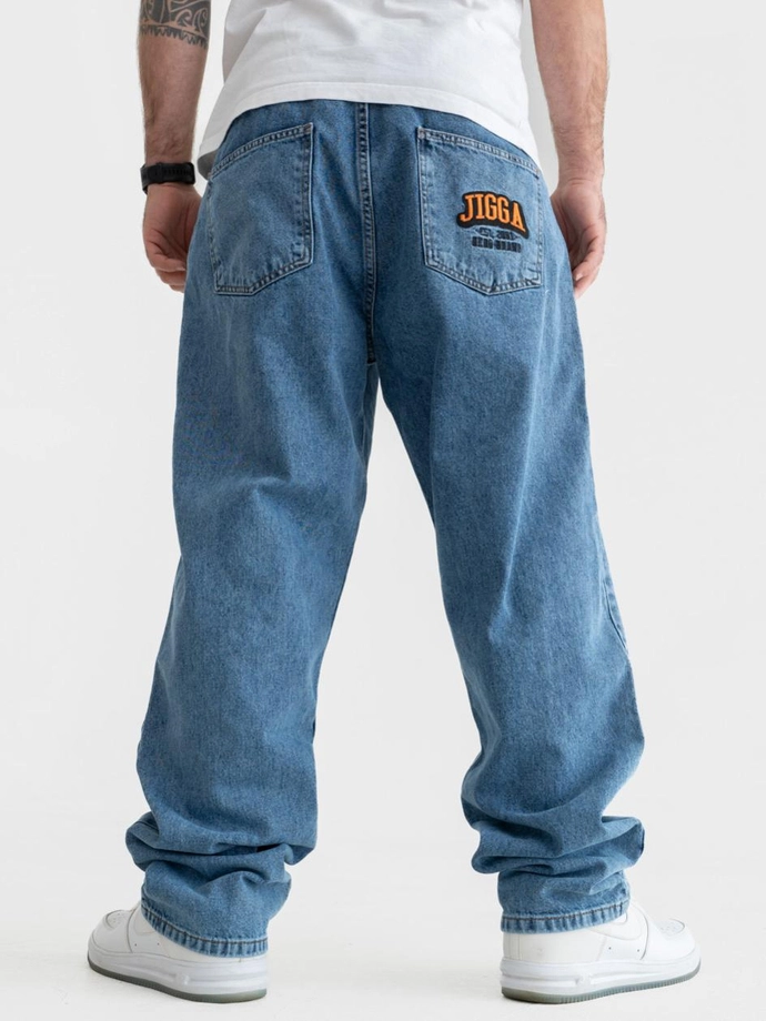 Spodnie męskie Jeans Baggy Jigga Wear Outline niebieskie