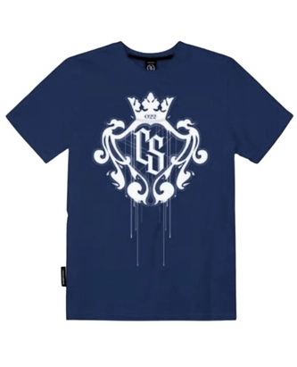 Koszulka męska T-shirt Ciemna Strefa Herb niebieska