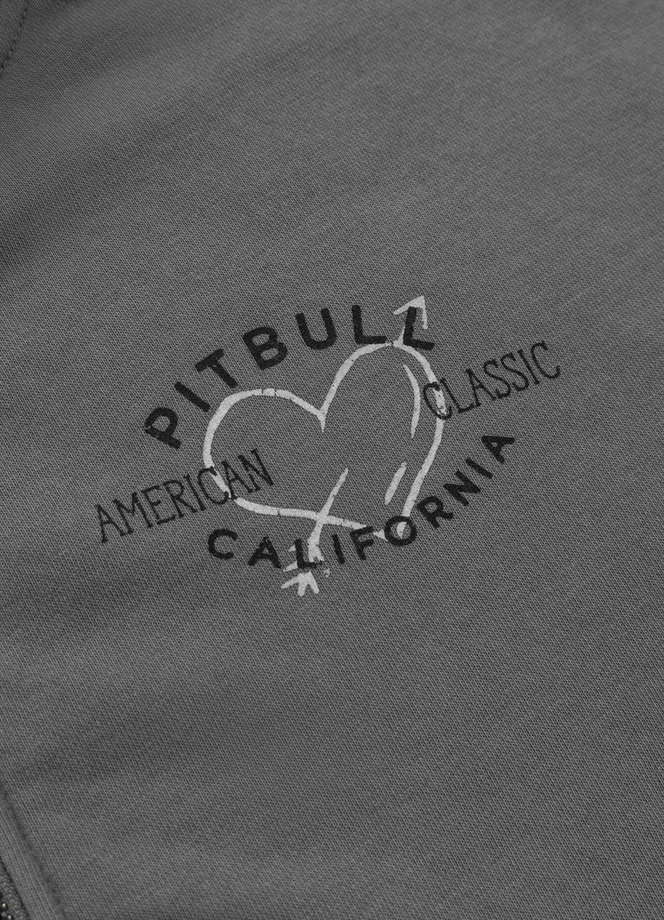 Bluza damska z kapturem Pitbull Manzanita Heart ZIP Washed szara