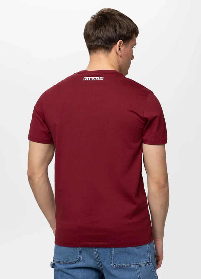 Koszulka męska T-Shirt Pitbull Hilltop bordowa burgundowa