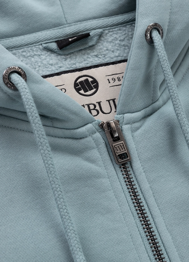 Bluza męska z kapturem Pitbull Pit Bull Lancaster 2 ZIP Washed jasno niebieska