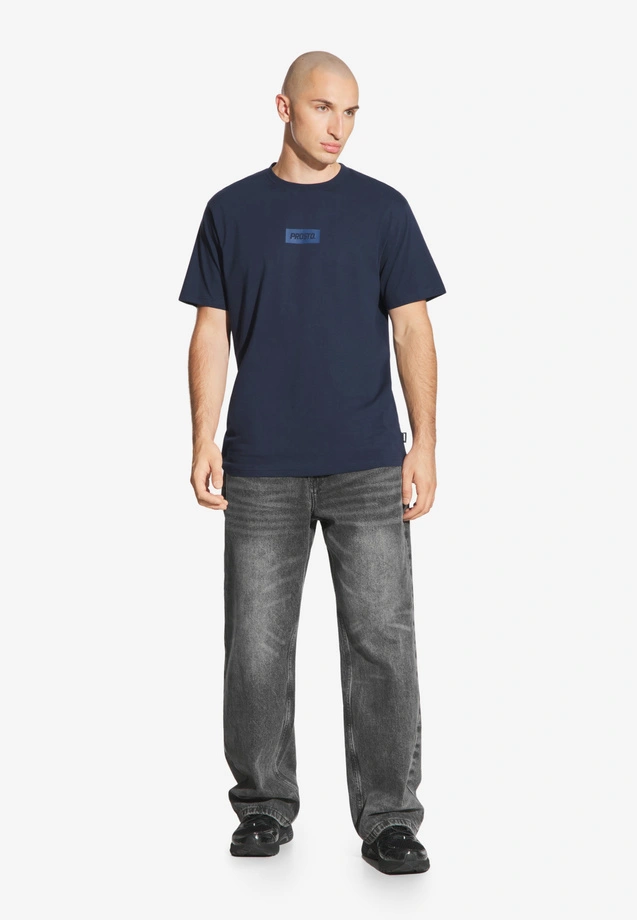 Koszulka męska t-shirt Prosto Box Logo granatowa