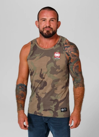 Koszulka męska tank top Pitbull Small Hilltop woodland camo