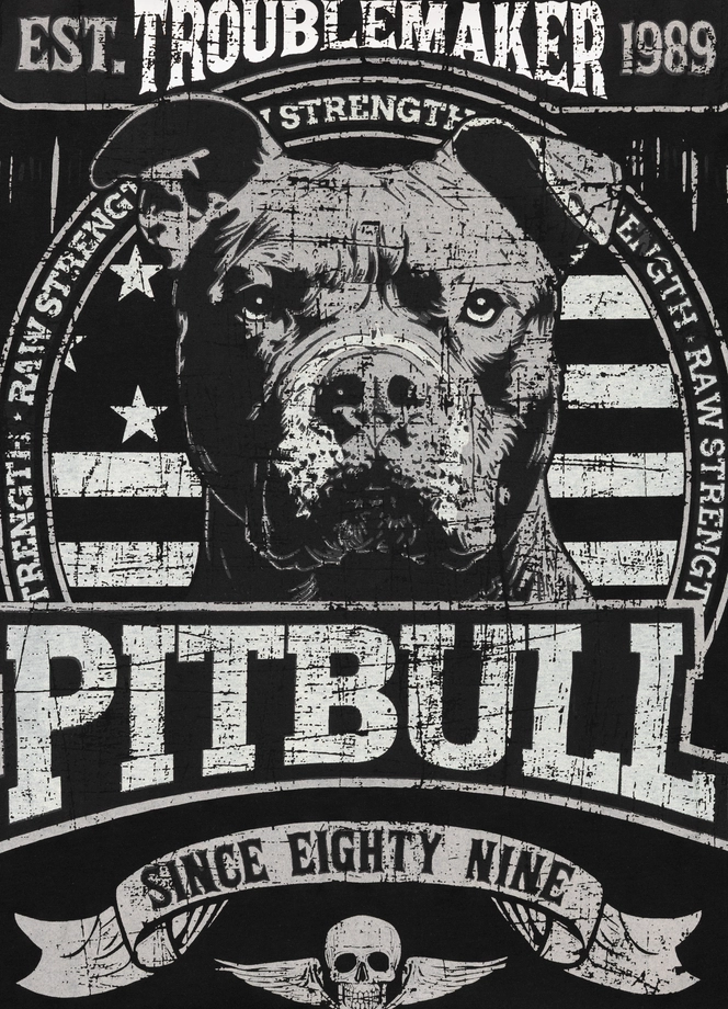 Koszulka męska T-Shirt Pit Bull Pitbull Troublemaker czarna
