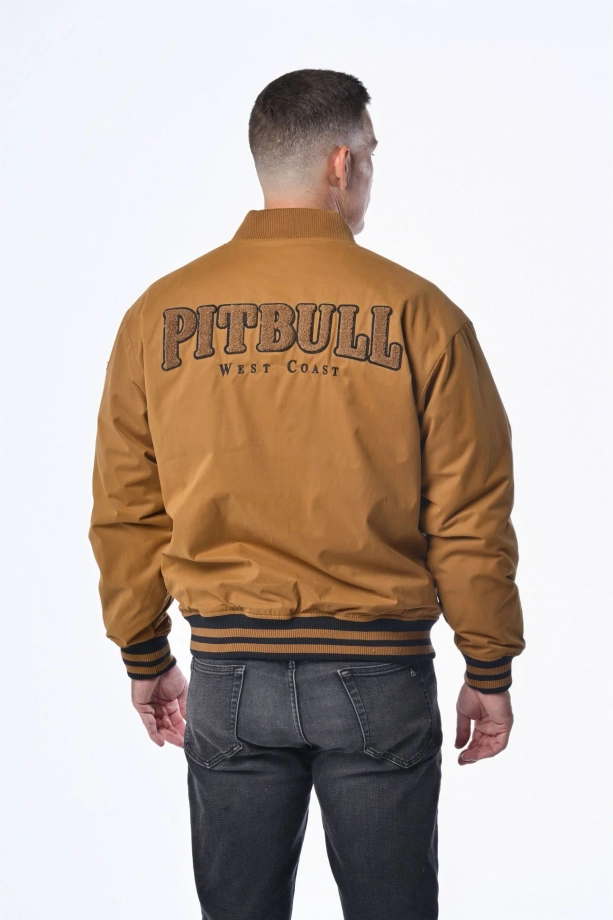Kurtka męska przejściowa bejsbolówka Pit Bull Radford miodowy żółty